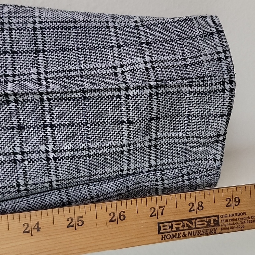 Tahari Black, White & Blue Plaid Slim Pants M/L - Picture 5 of 15